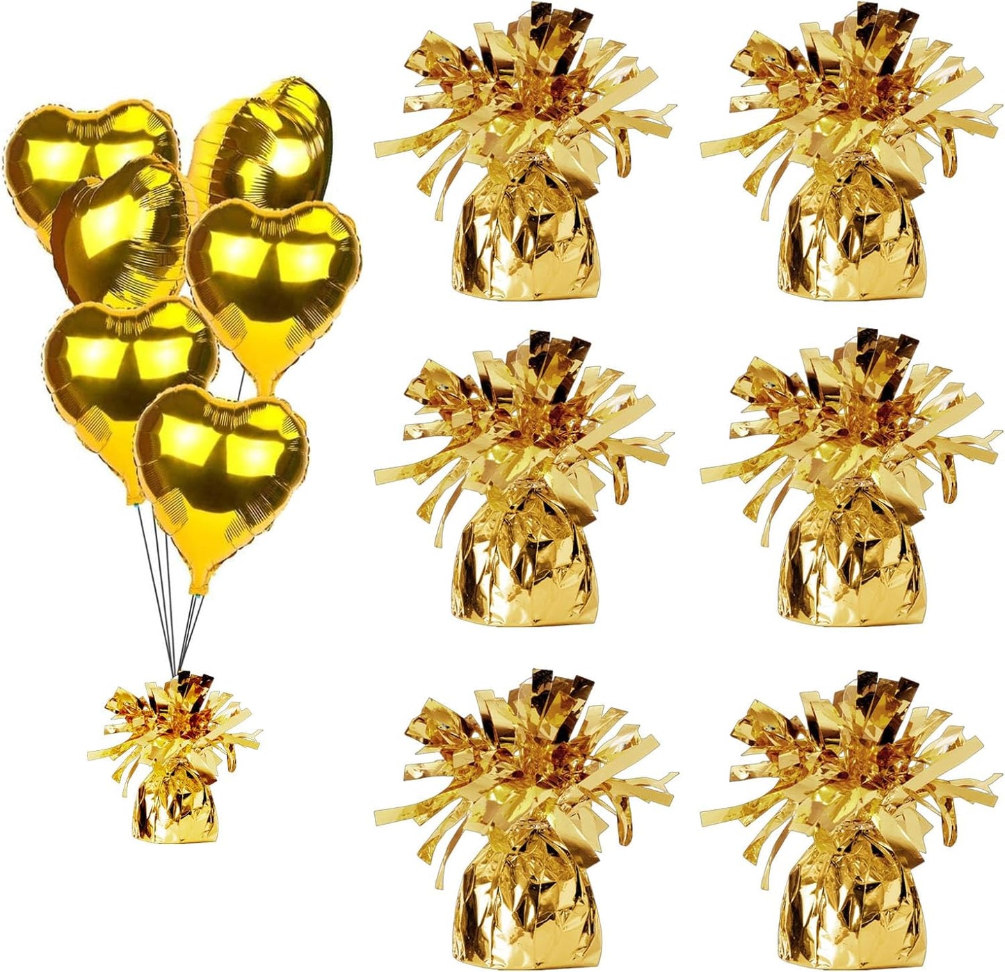 balloon weights are perfect for parties, birthdays, weddings. Each pack includes 6PCS durable weights that easily decorate balloons and elevate any celebration. (Gold)