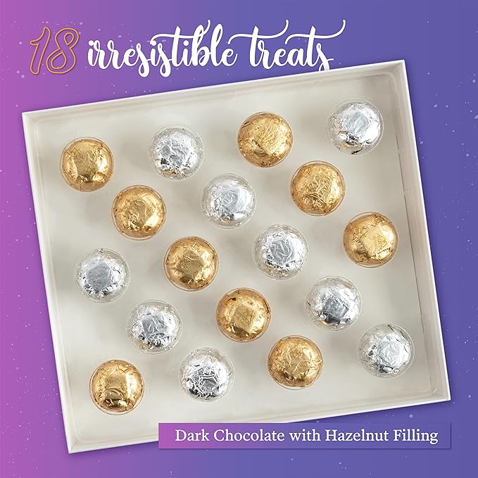 Vegan Chocolate by Astor Chocolate, Dairy Free Chocolate Gift Box, 18 Gourmet Hazelnut Belgian Dessert Truffles Non Daily Kosher