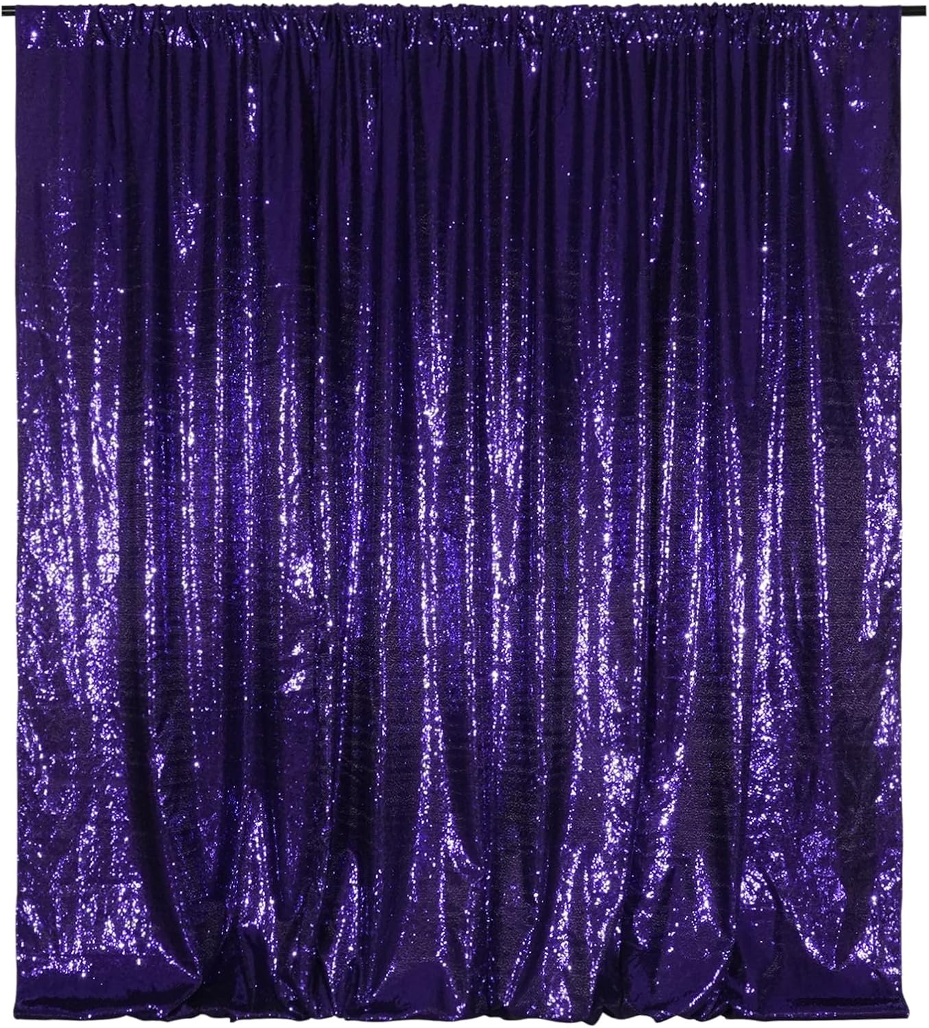 Poise3EHome 8Ft x 10Ft Purple Sequin Backdrop, Glitter Thick Satin Sequin Background Drapes, Sequence Backdrop for Halloween Wedding Party Holiday Festival Decor