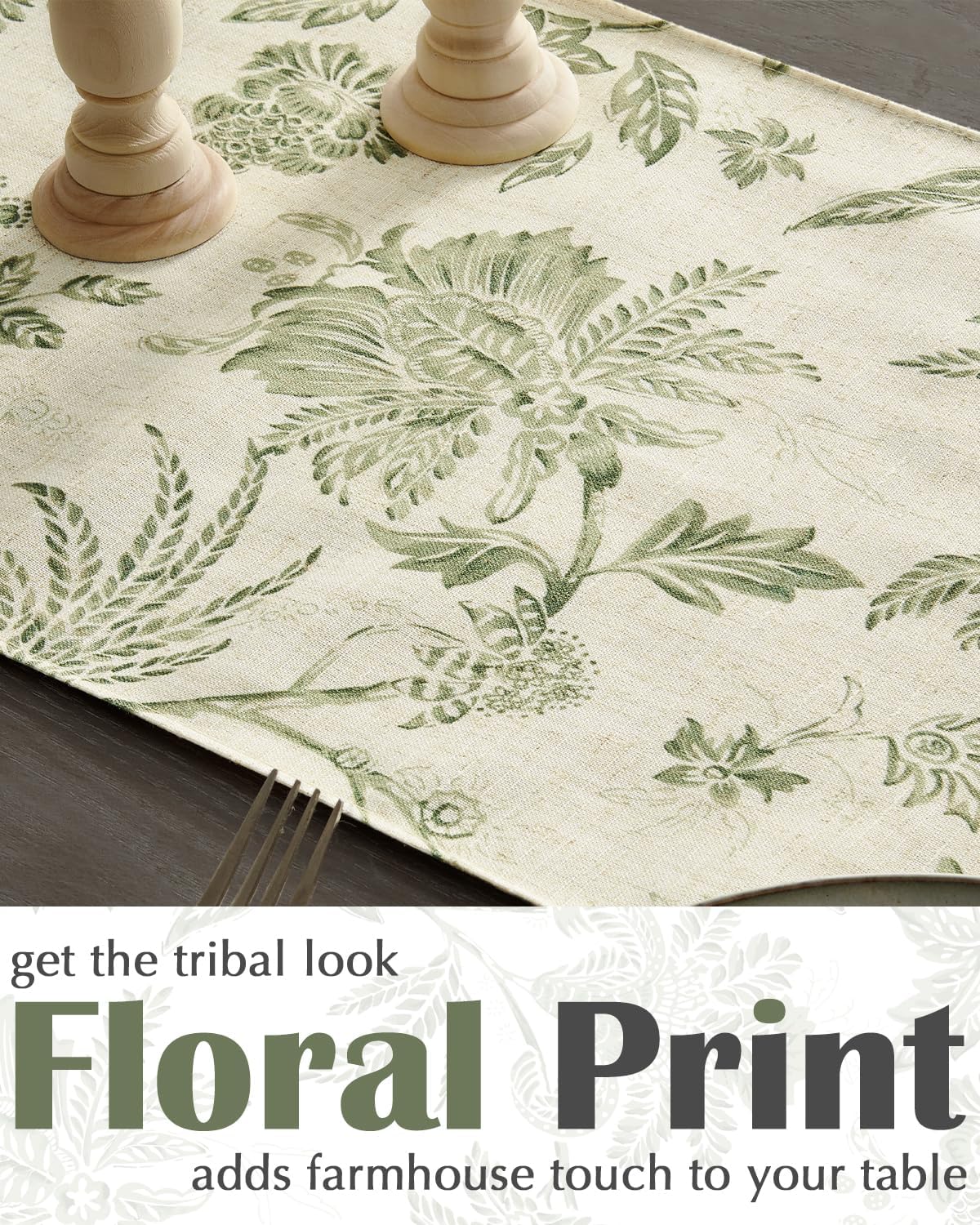 jinchan Linen Table Runner for Kitchen Farmhouse Table Cloth French Country for Party Wedding Birthday Dining Table Indoor Outdoor Decor 13 x 72 Inch 1 Panel Sage Green