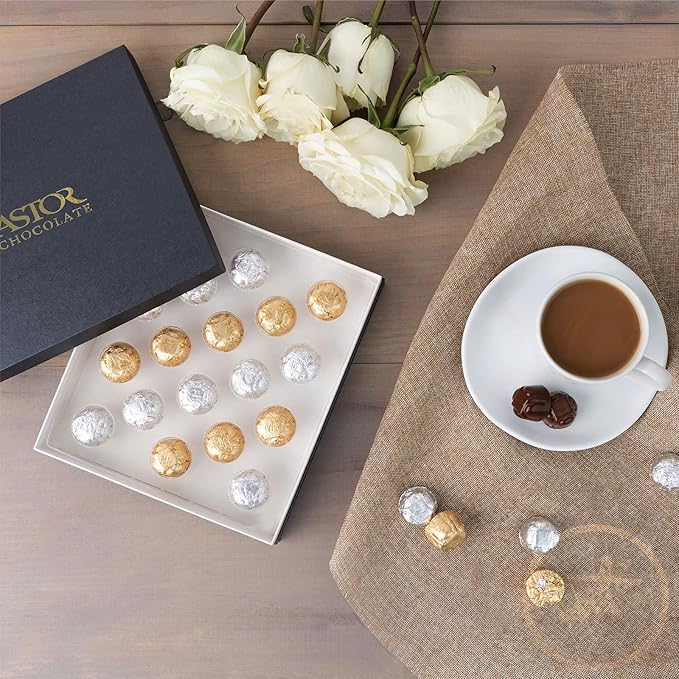 Vegan Chocolate by Astor Chocolate, Dairy Free Chocolate Gift Box, 18 Gourmet Hazelnut Belgian Dessert Truffles Non Daily Kosher