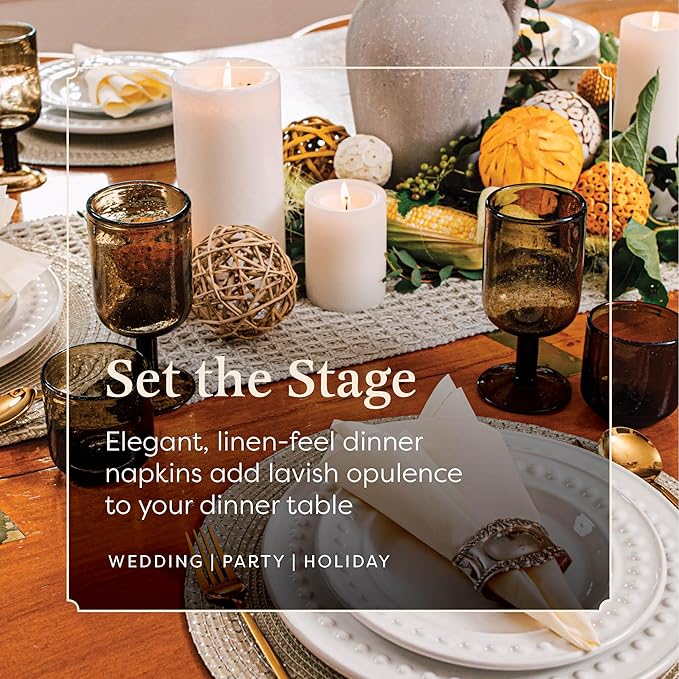 100 Linen-Feel Green Paper Napkins - Decorative Cloth-Like Green Dinner Napkins - Soft And Absorbent. For Kitchen, Party, Wedding, Bathroom Or Any Occasion