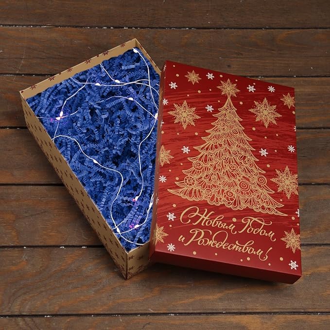 Navy Blue Crinkle Cut Paper Shred Filler, 2 LB Basket Filler Shredded Paper, Confetti Stuffing for Basket Filling, Halloween, Thanksgiving, Christmas, Birthdays, Gift Wrapping, Stuffer Party Supplies
