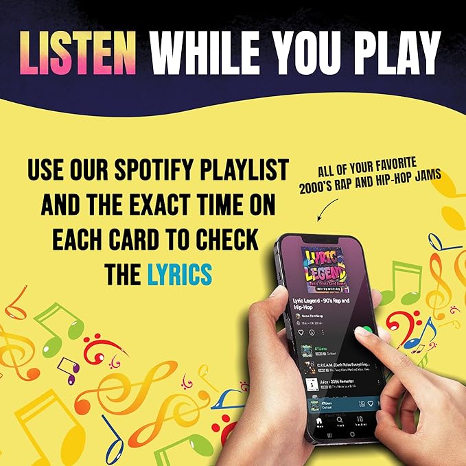 Lyric Legend 2000s Hip-Hop and Rap Music Trivia Game Collection – Expandable Multi-Deck Finish The Lyrics Party Game Set for Game Night, Families & Groups - 3 Games in One Box!
