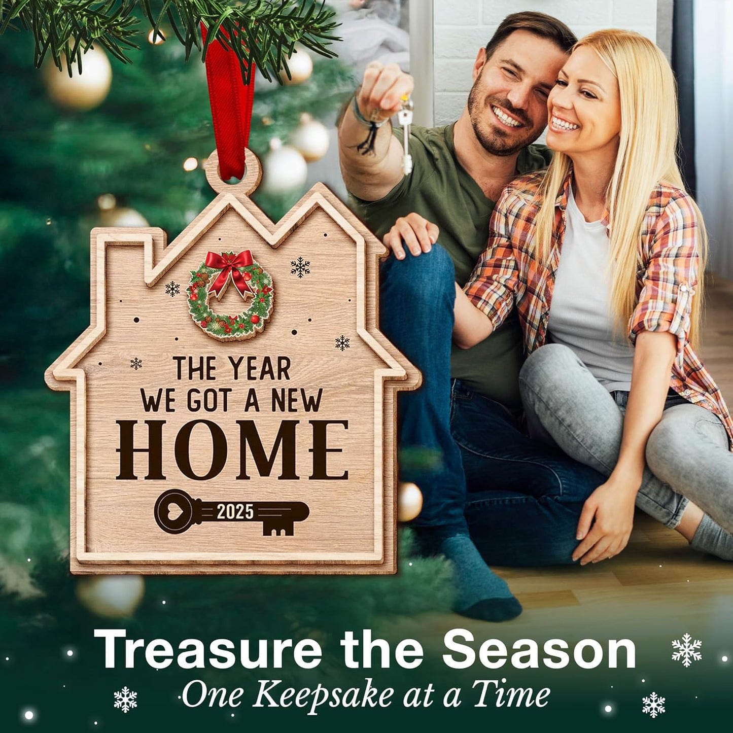 House Warming Gifts, New Home Ornament 2025 - Best Housewarming Gifts New Home 2025 for Owners, Couples, Men, Women - First Home Gift Ideas - Our First Home Ornament for Christmas Tree Glass Keepsake
