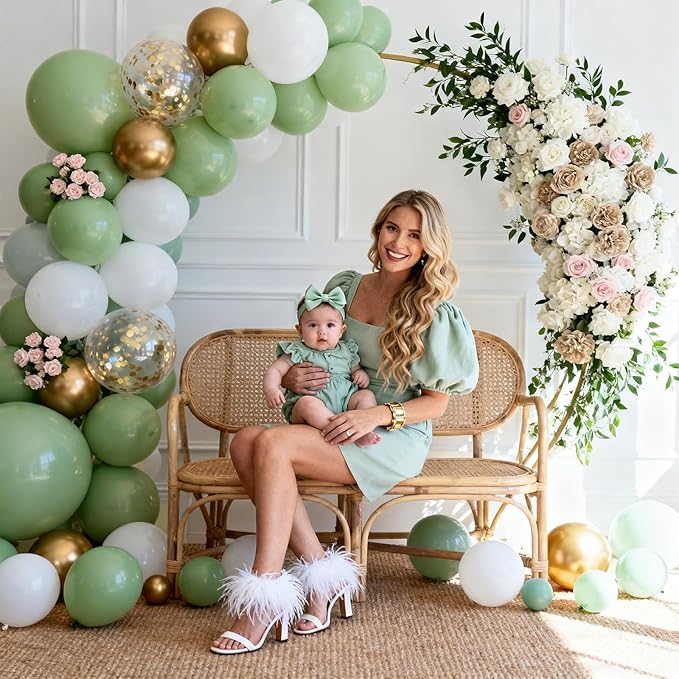 Patimate Sage Green Balloons 100 Pack 12 inch Olive Green Latex Party Balloons for Birthday Wedding Decor Safari Baby Shower Jungle Woodland Party Decorations Arch Garland