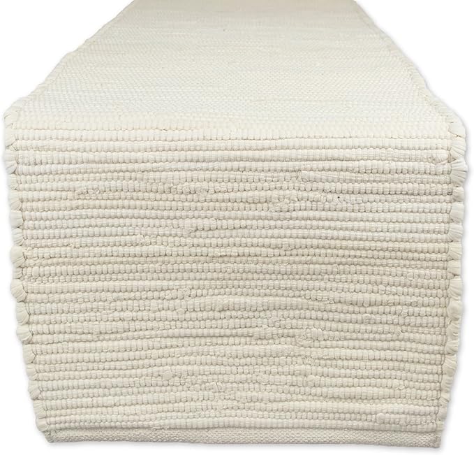 DII Handmade Chindi Tabletop, Reversible and Machine Washable, Table Runner, 14x72, Natural
