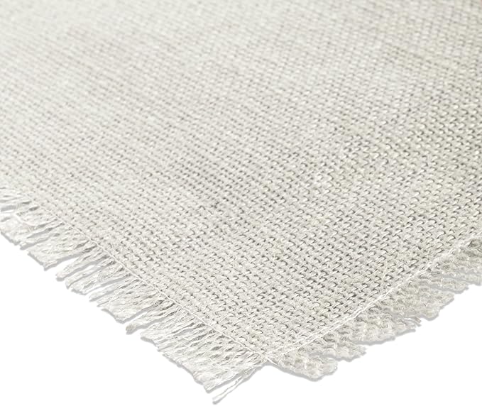 DII Jute Burlap Collection Kitchen Tabletop, Placemat Set, 13x19, Solid Ivory, 6 Count