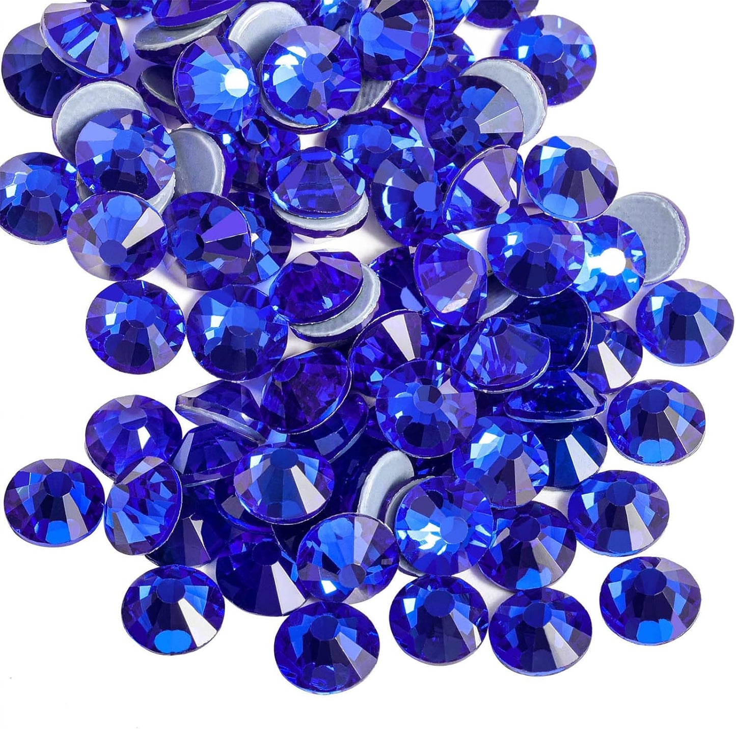 Beadsland Hotfix Rhinestones, 2880pcs Flatback Crystal Rhinestones for Crafts Clothes DIY Decorations, Sapphire, SS10, 2.7-2.9mm