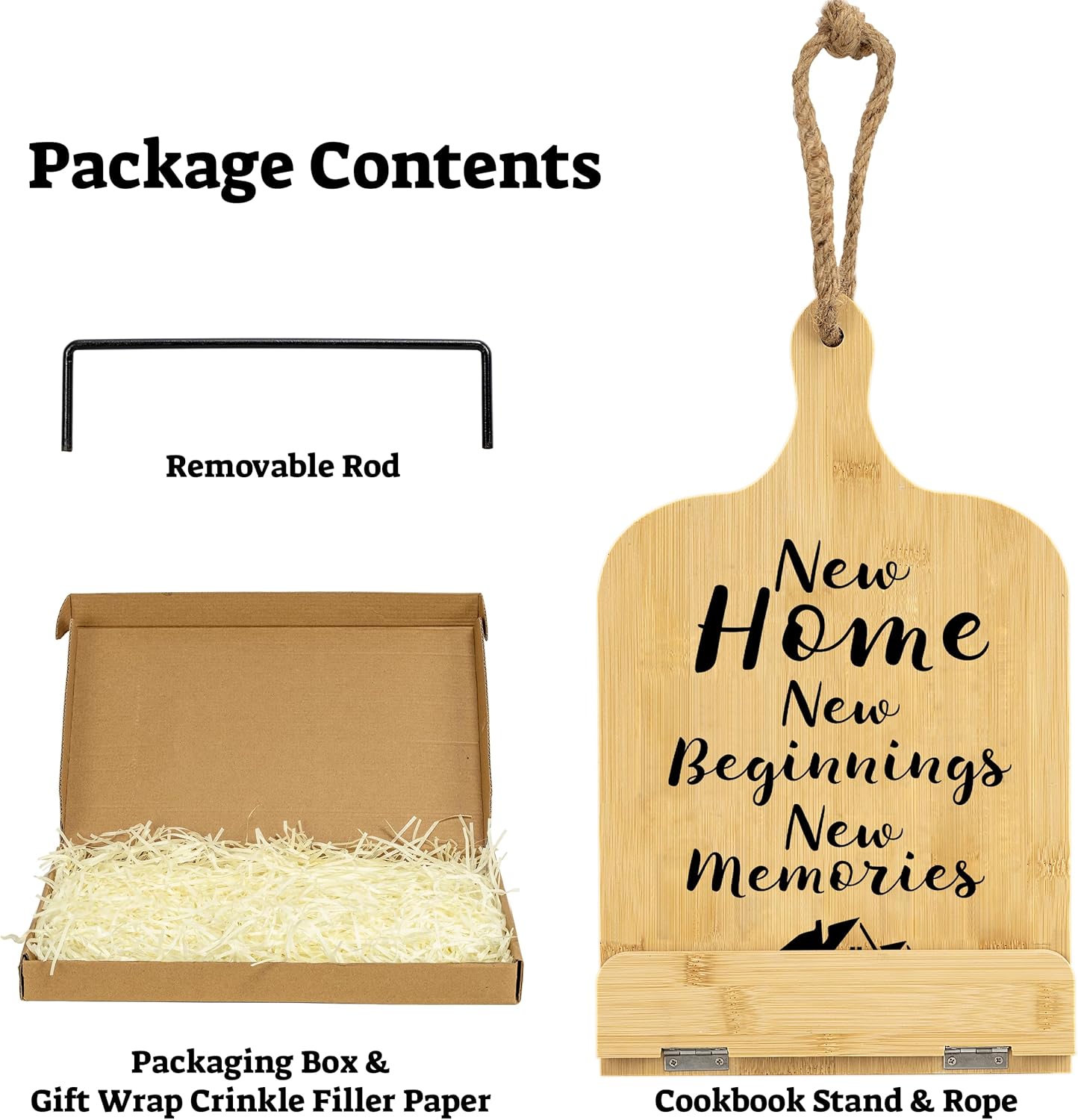Ikedas House Warming Gifts New Home, 2025, New Home Gift Ideas Cookbook Stand, Kitchen Gifts for Women, Neighbor Gifts Recipe Book Stand, Perfect Housewarming Gift, Cooking Gifts for Women