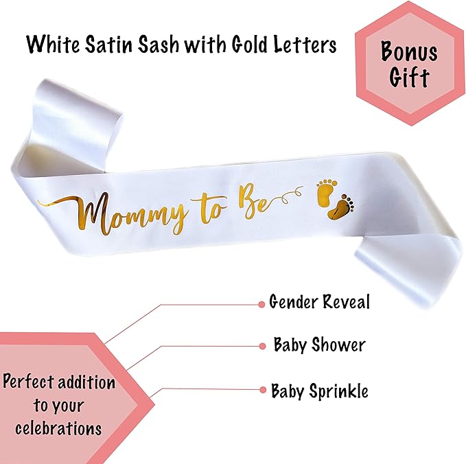 Gender Reveal Cannon Blue Confetti Popper | Mommy to Be Sash in Satin White with Gold Letters | Themed Party: Twinkle Twinkle Little Star (Blue, Set of 2)