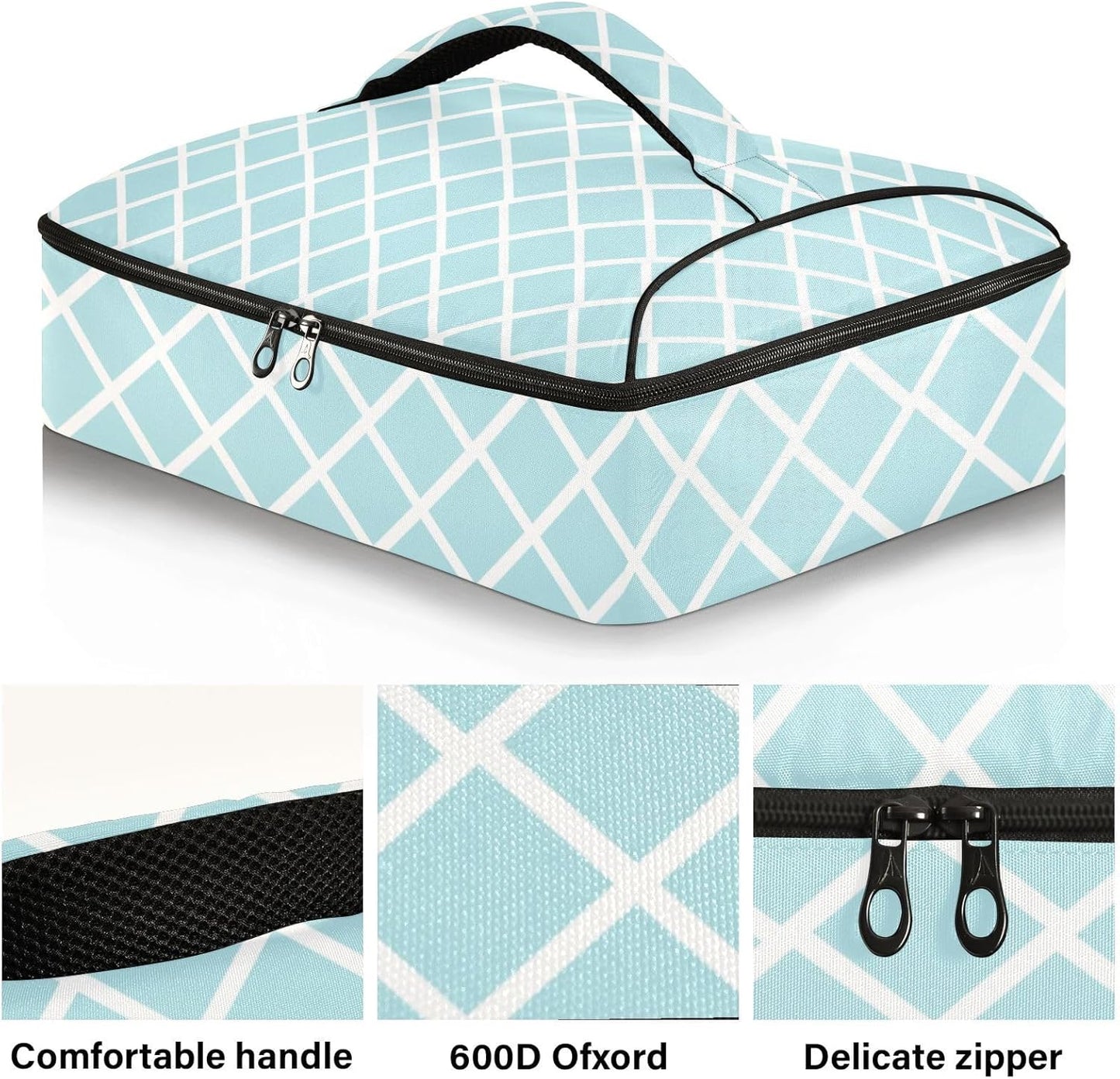 Casserole Carriers for Hot or Cold Food Reusable Casserole Dish Carrier Insulated Thermal Large Capacity Durable Perfect for Party Camping Family Gatherings Yellow Fish