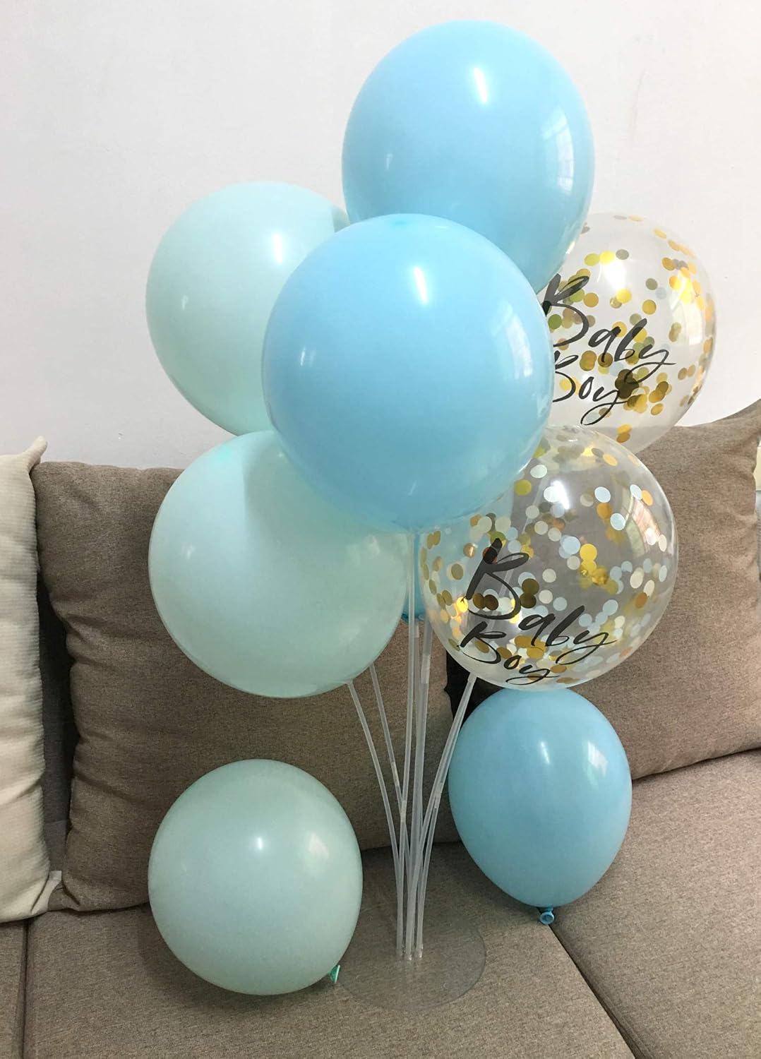 12inch Blue Baby Shower Balloons for Boy TSOTU Party Decorations (Baby Blue)