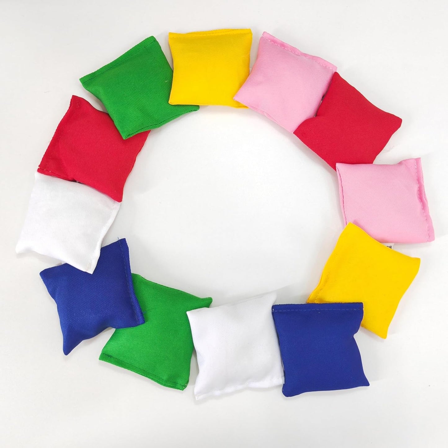 12 Pack Cornhole Toss Bean Bag Game - 2.76 “x2.76” (7 cm) Square Durable Nylon Multi-Color Bean Bags for Parent-Child Family Interaction, Outdoor Lawn Games, School Party Supplies