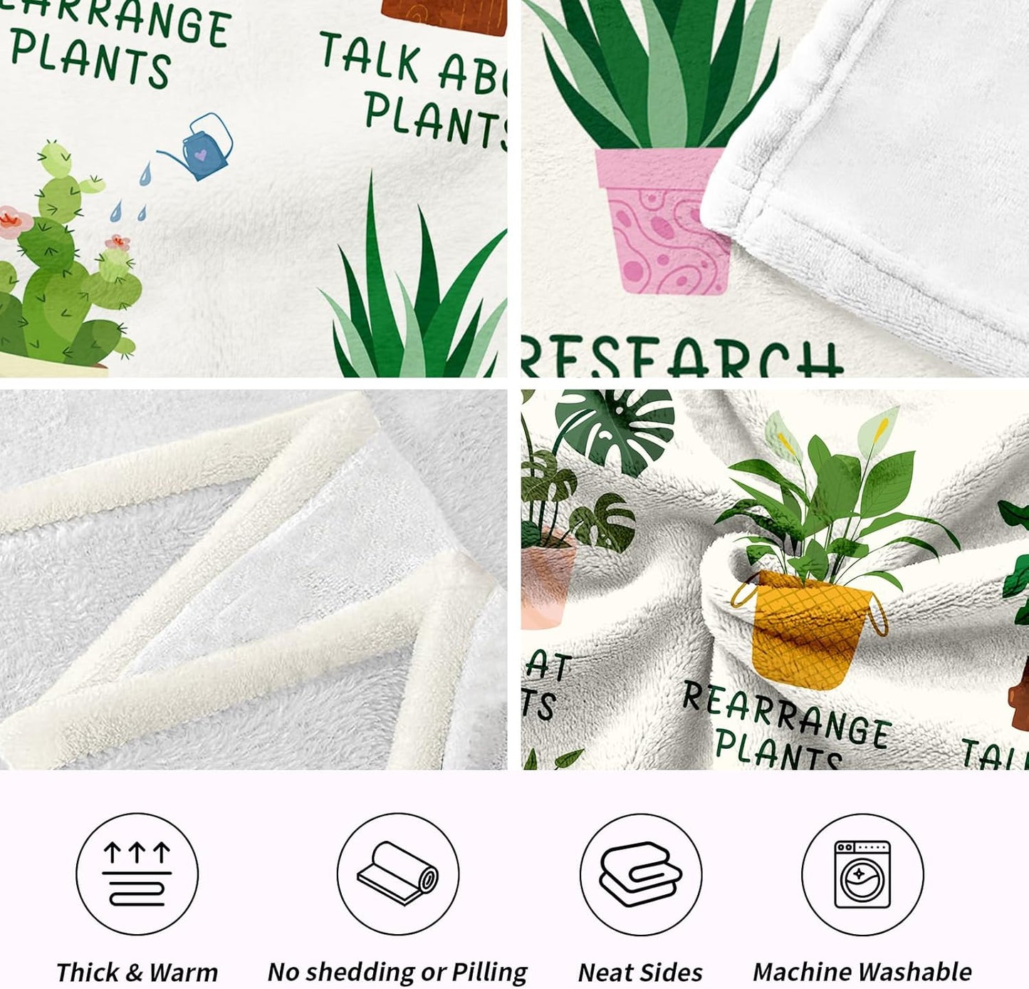 Plant Lover Gifts for Women Men, Gardening Gifts for Women Men Christmas, Flannel Soft Blanket Decor, Plant Lady Mom Gift Ideas, Gardener Gift for Birthday Mothers Day Christmas - 50x60 inches