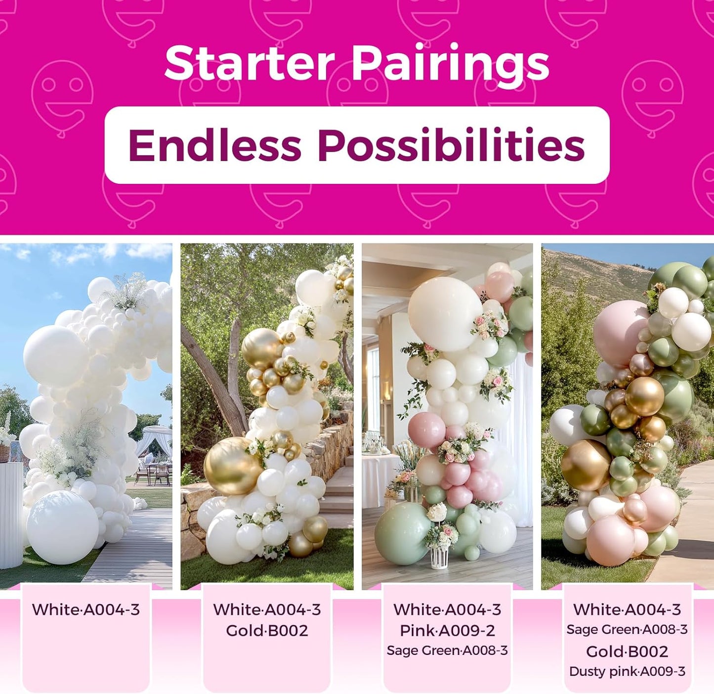 Bezente White Balloons Latex Party Balloons, 100 Pack 12 inch Round Helium Balloons for New Years Wedding Graduation Birthday Engagement Bridal Shower Party Backdrop Decorations