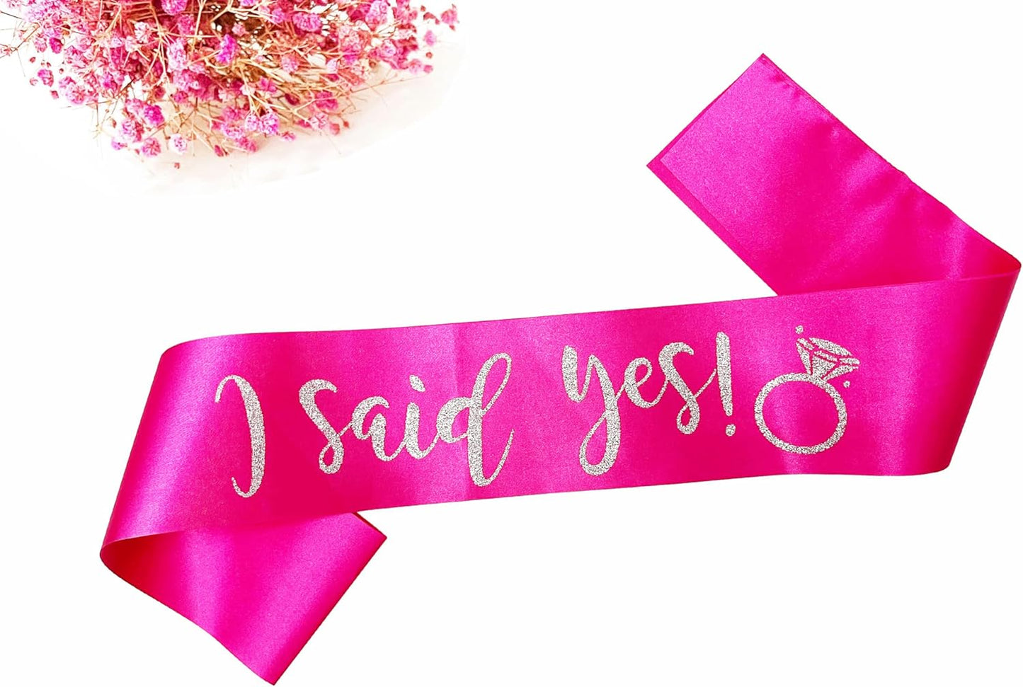 I Said Yes Sash for Women, Engagement Proposal Bachelorette Party Sash for Bridal Shower Wedding Party Favors Accessories Supplies Engagement Gifts for Bride to Be,Hot Pink