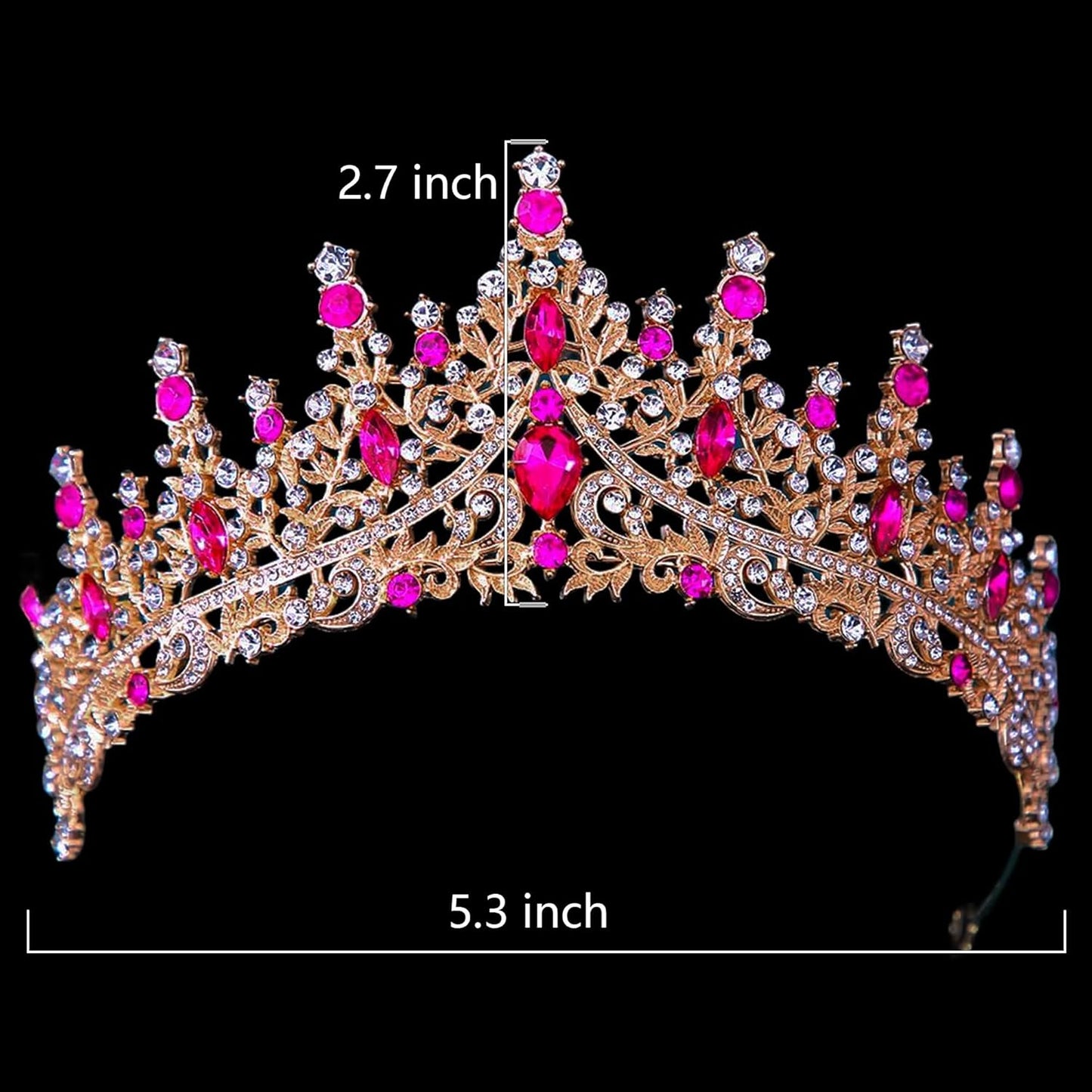 Kamirola Crystal Crowns and Tiaras Headband for Girl or Women Birthday Party Wedding Prom Bridal Halloween Christmas （TR19）