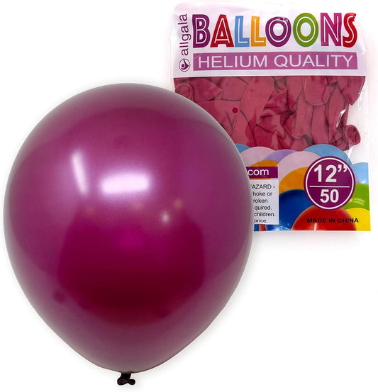 Allgala Burgundy Balloons 50 Pack 12 Inch Helium Grade Latex Bulk Balloon Pack Ideal for Birthday, Wedding, Bridal Party Baby Shower Decorations