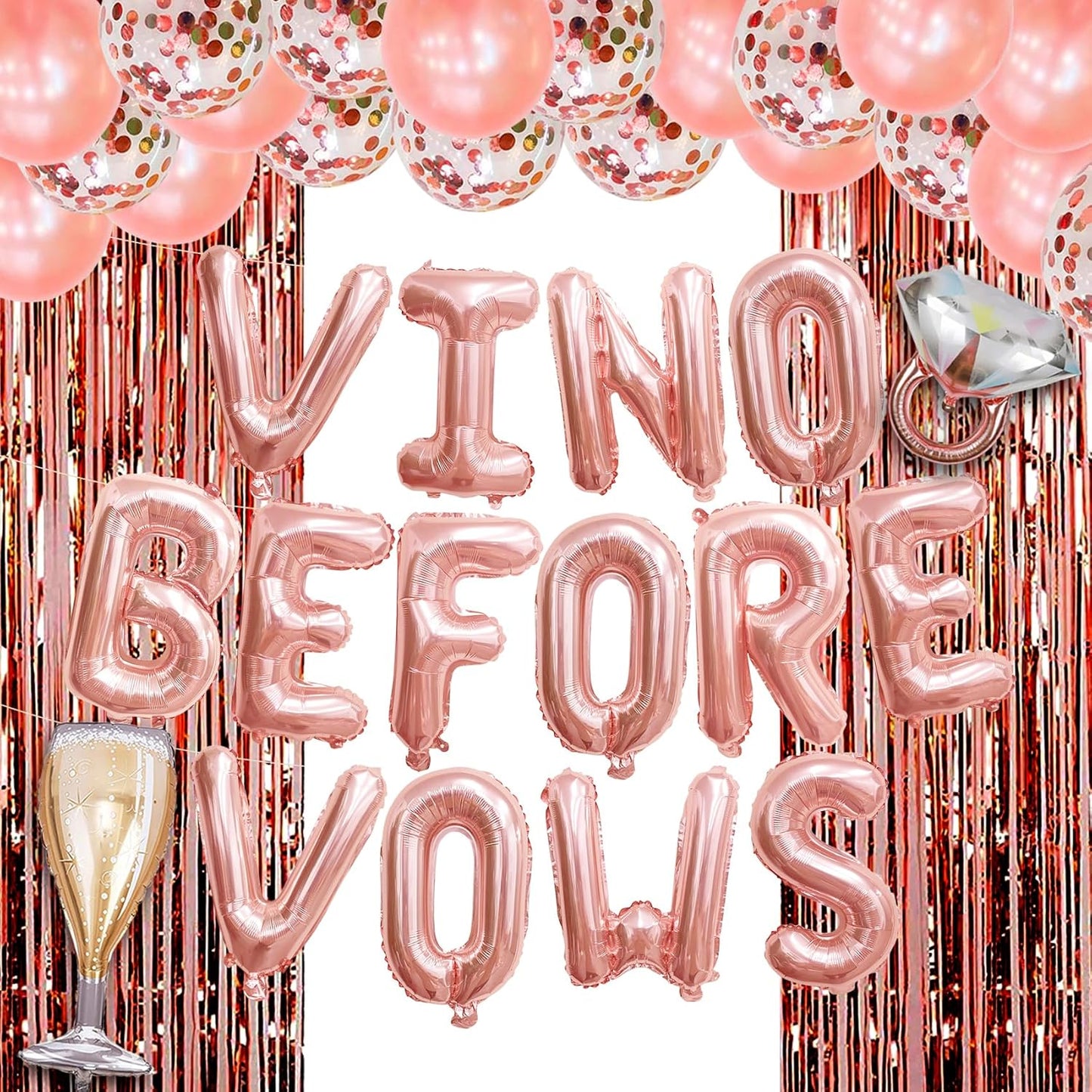 Bachelorette Party Decorations - Vino Before Vows Balloons, Bride To Be Decor, Bachelorette Supplies
