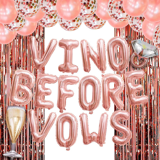 Bachelorette Party Decorations - Vino Before Vows Balloons, Bride To Be Decor, Bachelorette Supplies