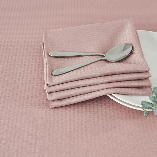 maxmill Cloth Napkins Weaved Texture Pattern Soft Comfortable and Luxury Serviette for Restaurant Family Dinners Weddings Parties and Banquets Set of 4 Pieces, 20 x 20 Inch Pale Blush