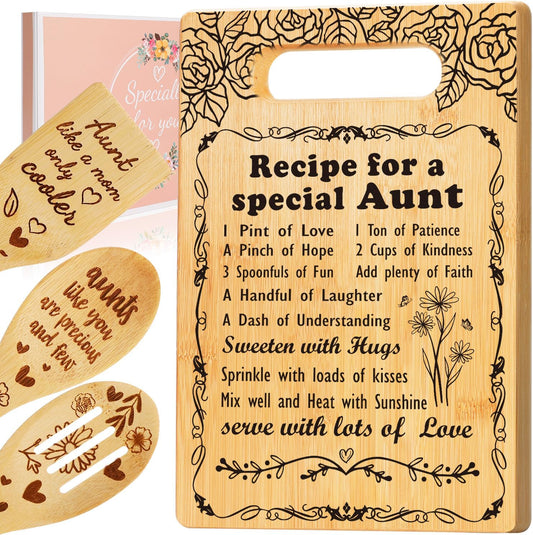 Gifts for Aunt from Niece Nephew, Unique Christmas Birthday Aunt Gifts Cutting Board Set, Birthday Gifts for Aunt Best Aunt Ever Gift Ideas, Christmas Auntie Gifts for Aunt to Be New Aunt Auntie