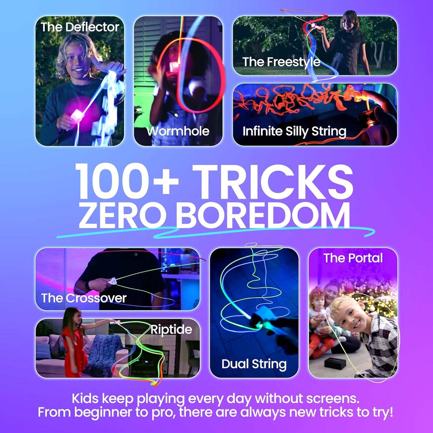 Loop Lasso NANO Glow in the Dark Rave Toys with Built-in UV Blacklight - Interactive Rope Launcher STEM Toy - Viral Flow and String Shooter Toy for Kids and Adults