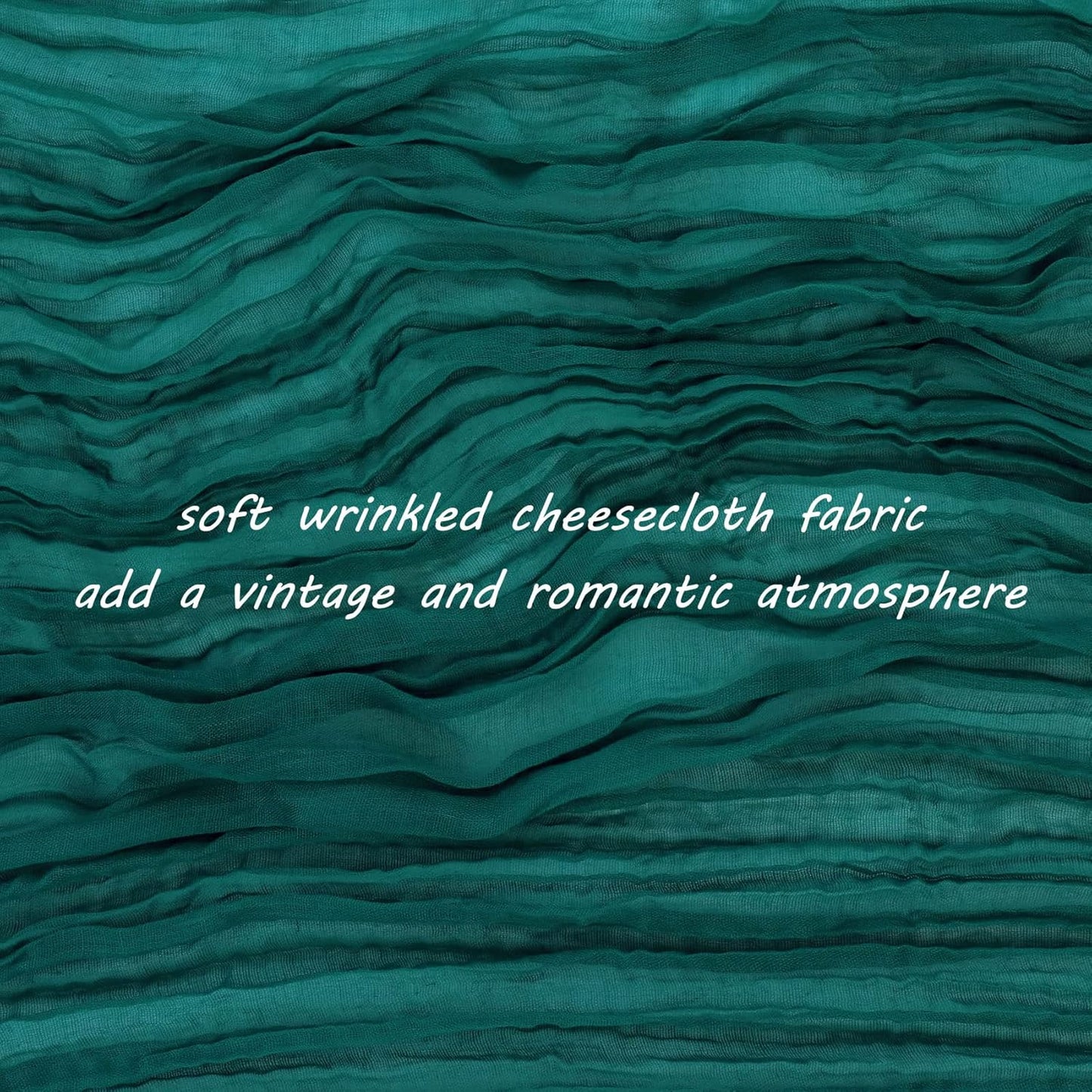 12 Pack 10Ft Cheesecloth Table Runner 35x120 Inch Boho Gauze Table Runner Rustic Cheese Cloth Long Romantic Table Runners for Wedding Bridal Shower Birthday Party Table Decor (Dark Teal)