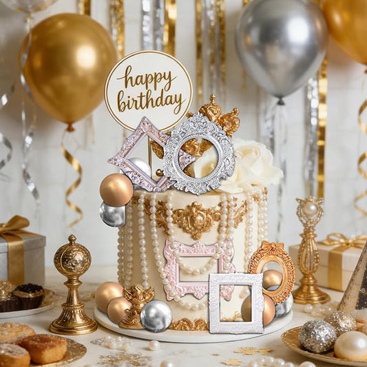 Photo Frame Cake Topper Custom Cake Topper, Vintage Ornate Frames for Birthday Wedding Party