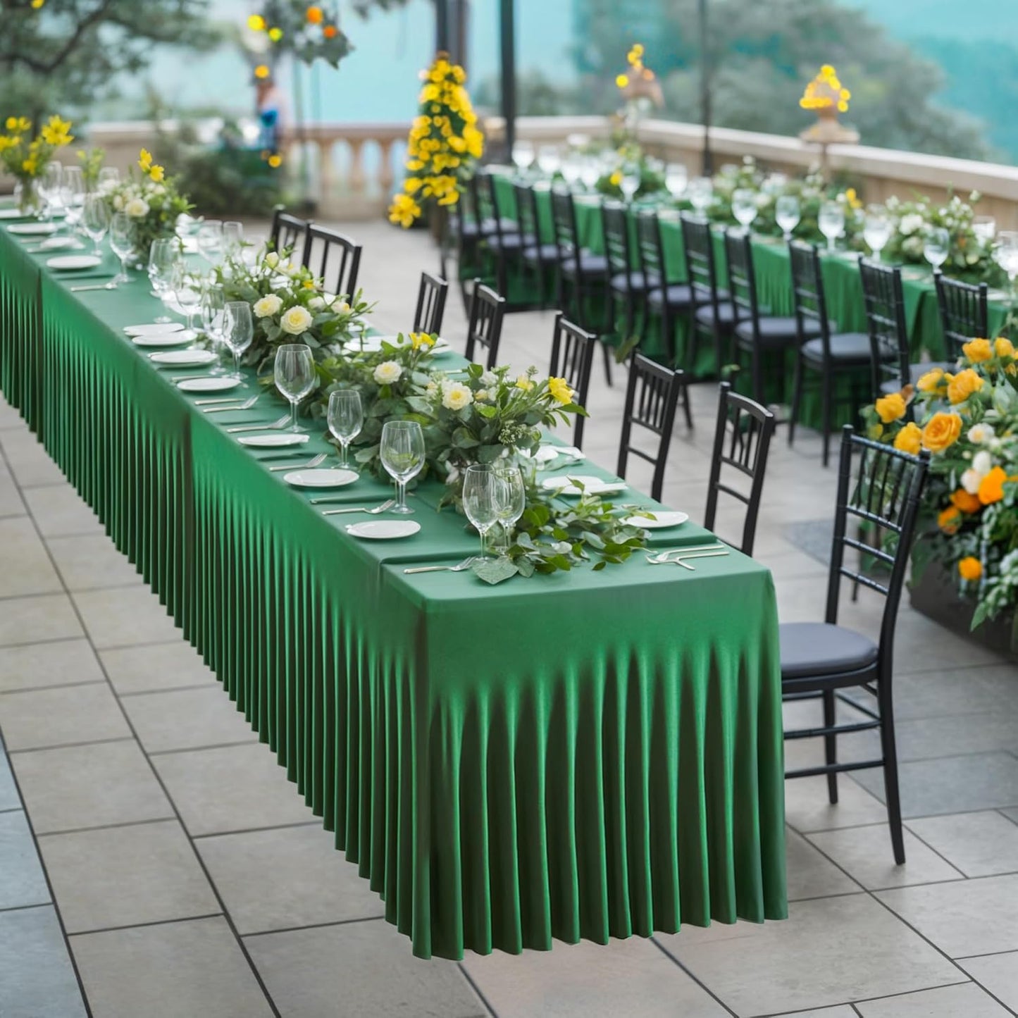 Besutolife 2 Pack Emerald Green Spandex Tablecloth for 6ft Rectangle Tables Fitted Table Cloth Stretch Table Covers Skirt 6ft Rectangular Tablecloths for Banquet Parties Wedding Decorations