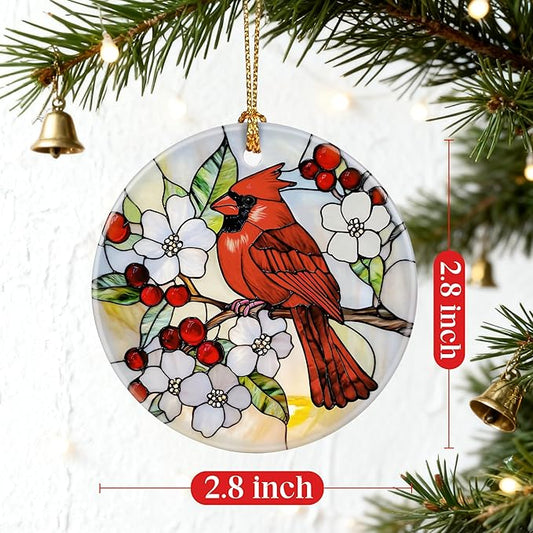 Red Cardinal Ornament | Christmas Ornaments, Christmas Decorations, Hanging Ornaments for Tree, Red Bird Decor Gift | Cardinal Memorial Gifts, Bird Lover Gifts | Gift Exchange Ideas