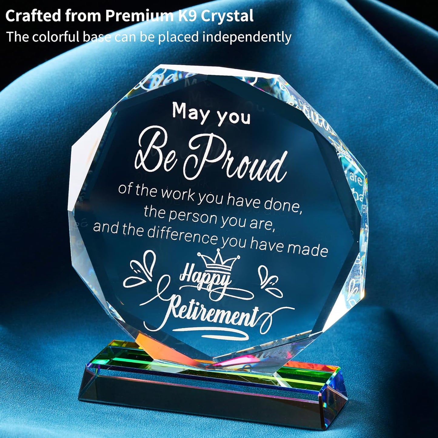 2025 Retirement Gifts for Women Men Crystal Plaque, Going Away Gifts for Coworker Best Congratulations Retired Gifts Boss Leaving Presents for Teacher Friend