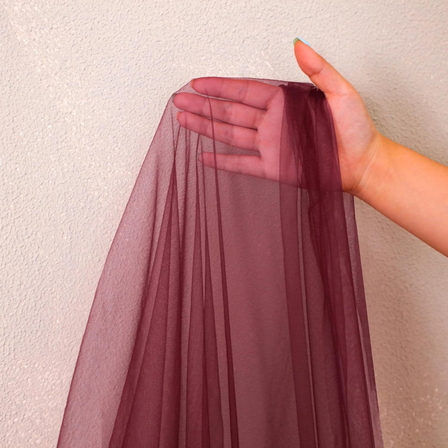 Snowkingdom Burgundy Red Fall Thanksgiving Table Runner, 10 FT Sheer Gauze Tulle Cheesecloth Fabric, Boho Elegant Table Decoration for Home Party Wedding Birthday Baby Shower Christmas Holiday