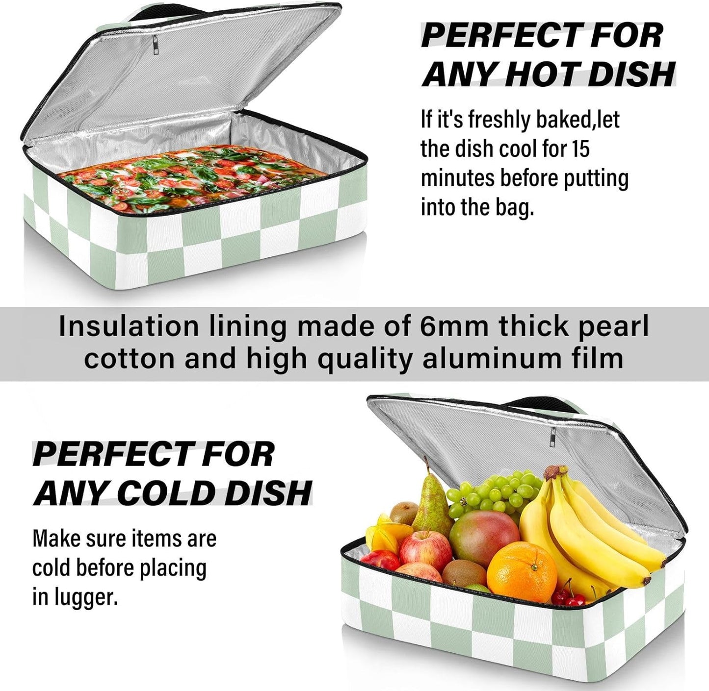 Casserole Carriers for Hot or Cold Food Reusable Casserole Dish Carrier Insulated Thermal Large Capacity Durable Perfect for Party Camping Family Gatherings Yellow Fish