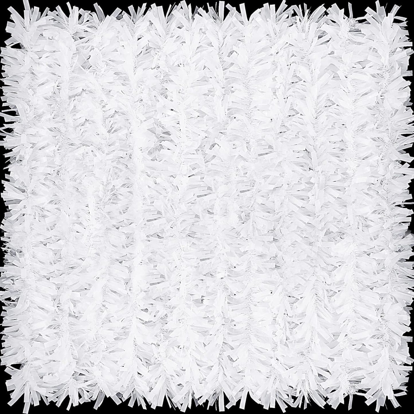 Sosation 100 ft Christmas Tinsel Garland Christmas Tree Twist Garland Bulk Glitter Metallic Streamer Indoor Outdoor Hanging Xmas Decorations(White)