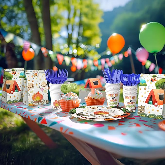 Camping Party Decorations - Camping Party Plates and Napkins for Kids, Serves 40 Guests