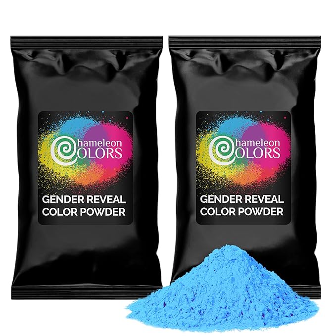 Chameleon Colors Blue Gender Reveal Powder - Blackout Kit - Two 1 lb Bags - Vibrant Blue Color - Powder for Baby Boy Gender Reveal - Color Not Visible Through Bag - Easy Cleanup - Non-Toxic