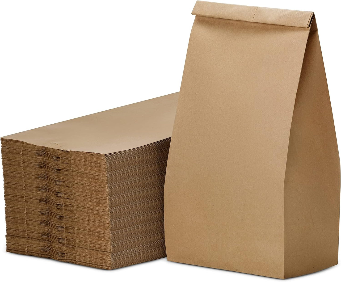 Culinware Kraft Paper Bags 8 Lb - Durable Brown Bags for Snack, Lunch, Sandwich, Pastries, Popcorn, Grocery and Party Favor - 6.1 x 4.25 x 12.3 In - 500 Count
