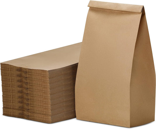 Culinware Kraft Paper Bags 8 Lb - Durable Brown Bags for Snack, Lunch, Sandwich, Pastries, Popcorn, Grocery and Party Favor - 6.1 x 4.25 x 12.3 In - 500 Count