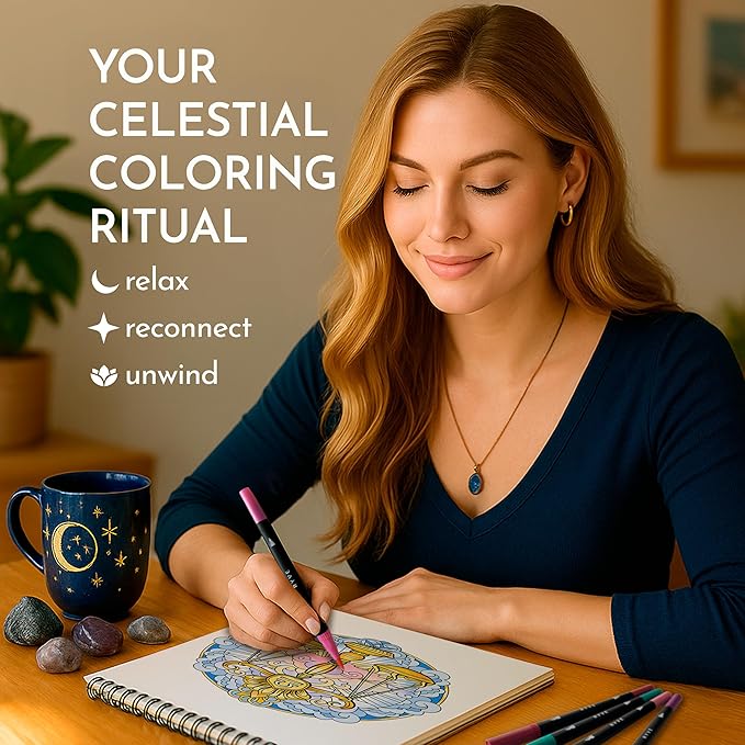 RYVE Mandala Coloring Book for Adults – 50 Unique Designs, Spiral Bound, Stress Relief & Relaxation Mindfulness Art Therapy | No-Bleed Paper | Easy-to-Tear Pages for Framing