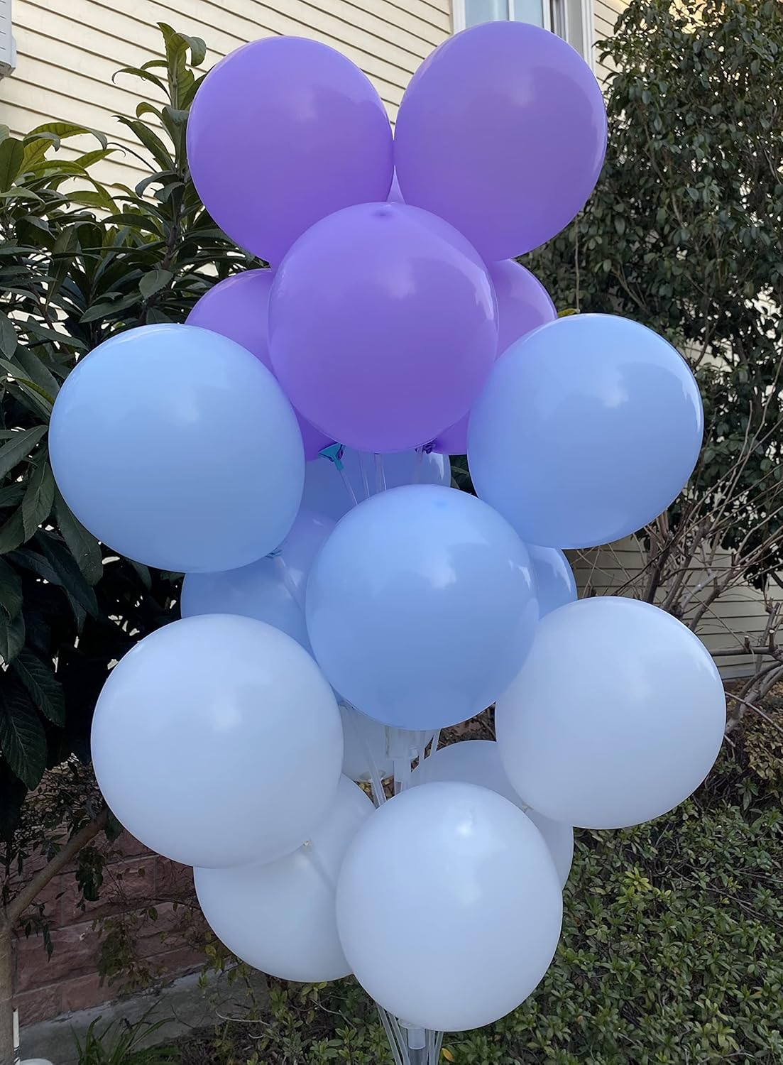 60 Pcs 12 Inch Latex Balloons for Birthday, Wedding, Baby Shower Decorations - Purple Blue White Party Balloons Bulk Pack, Spring Summer Party Supplies
