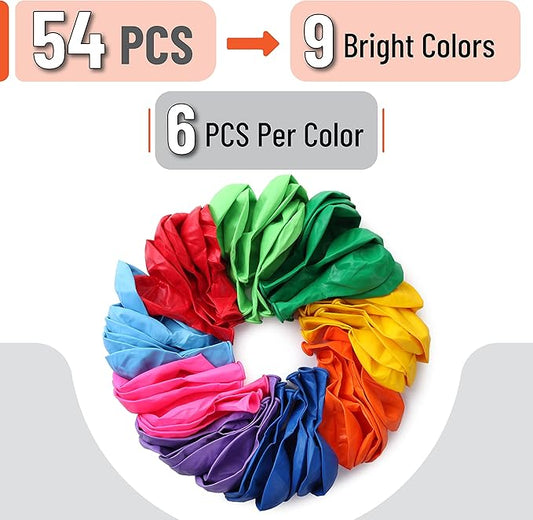 Mr. Pen- Balloons, 12 Inch, 54 Pack, Vibrant Colors, Party Balloons