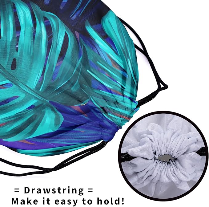 Nerxy Leaf Grip Bags for Gymnastics Tropical Leaves Grip Bag Botanical Drawstring Storage Bags