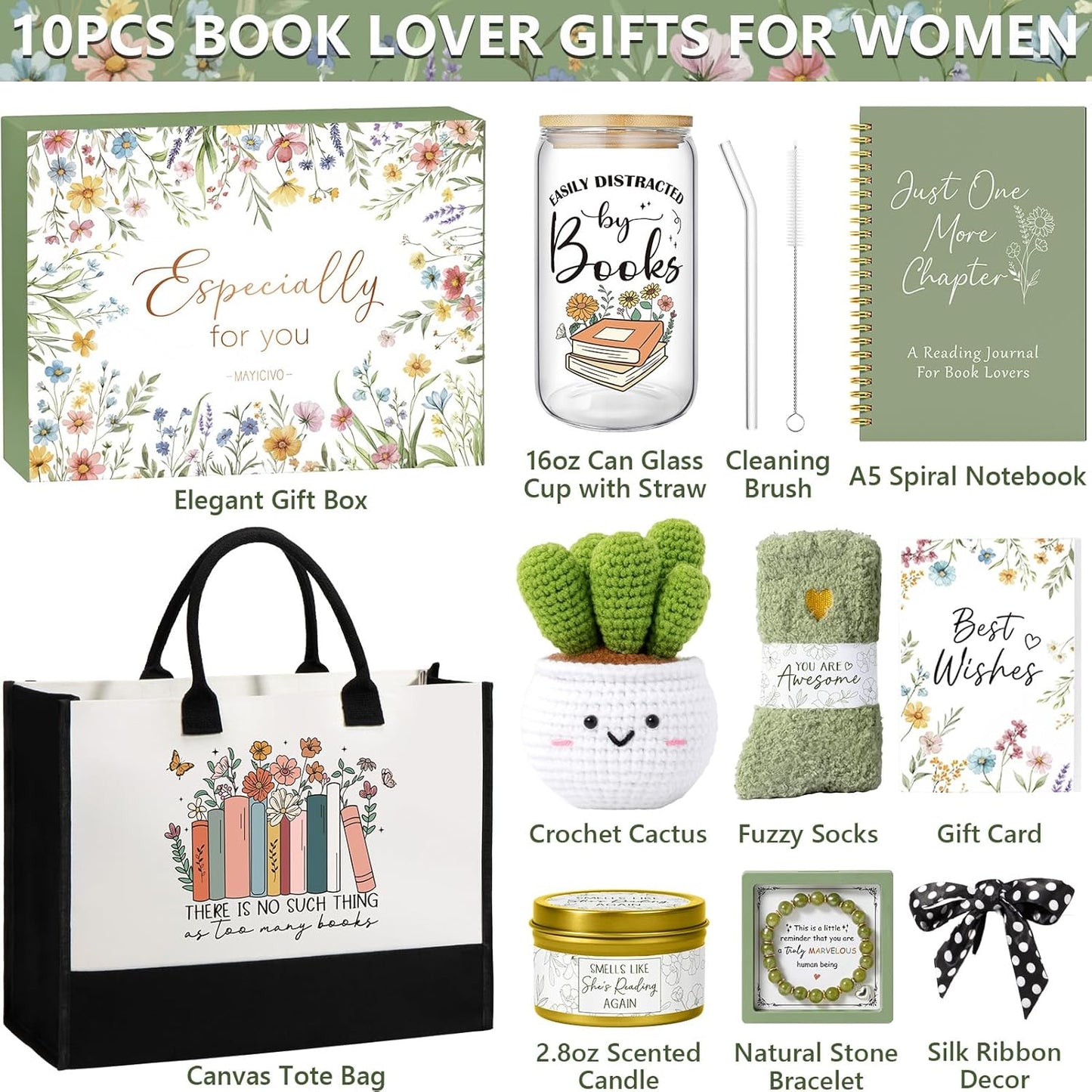 Book Lovers Gifts for Women Bookish Gifts, Book Club Reading Gift for Readers, Books Theme Item Christmas Birthday Gifts Reading Accessories for Books Lovers Women Friends Bookworms Librarians Teacher