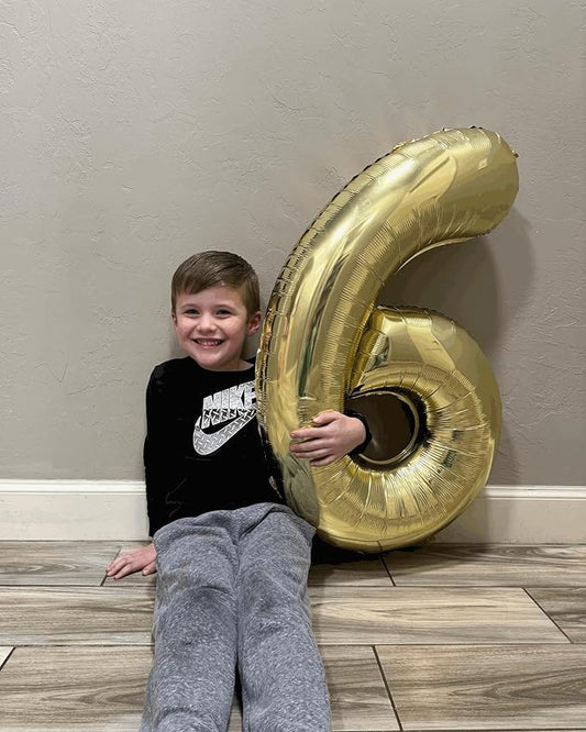 Light Gold Number 9 Balloon 40 Inch, 9th Birthday Party Decorations for Children, Giant 9 Foil Balloon for Party Supplies