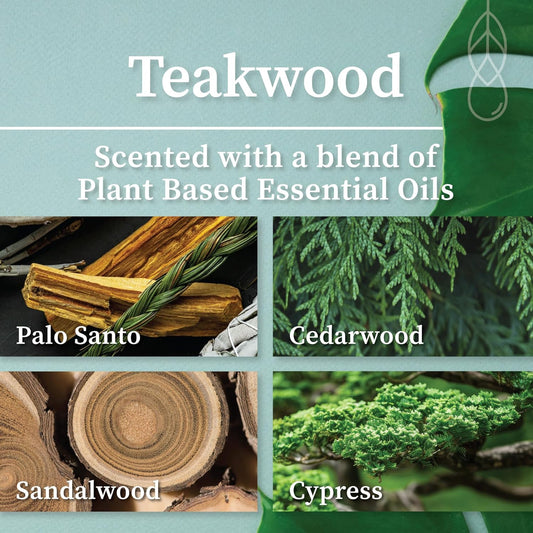 Hemlock Park Crackling Wood Wick Candle Handcrafted with Natural Coconut Wax (Standard 8 oz, Teakwood)