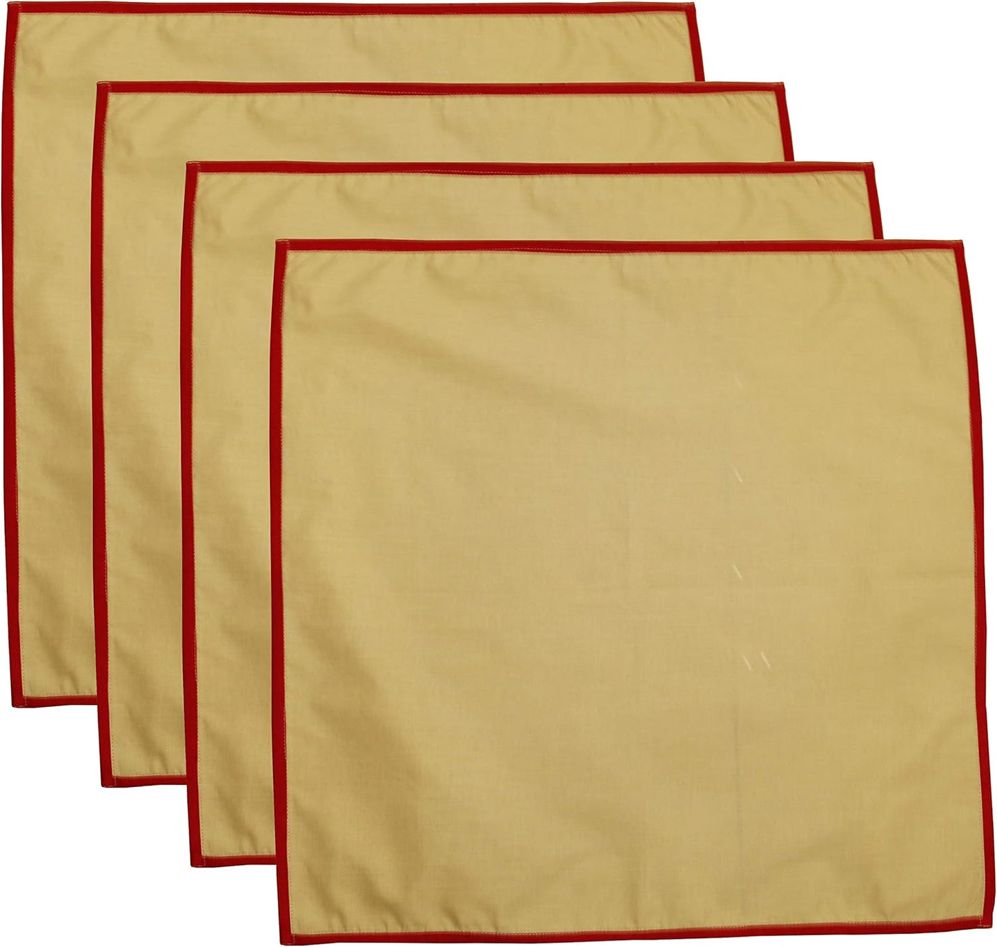 Touchstone Indtresor Indian Heritage Fabric Cotton Table Linen Reversible Set Runner Napkins Mats in Khaki Black Red