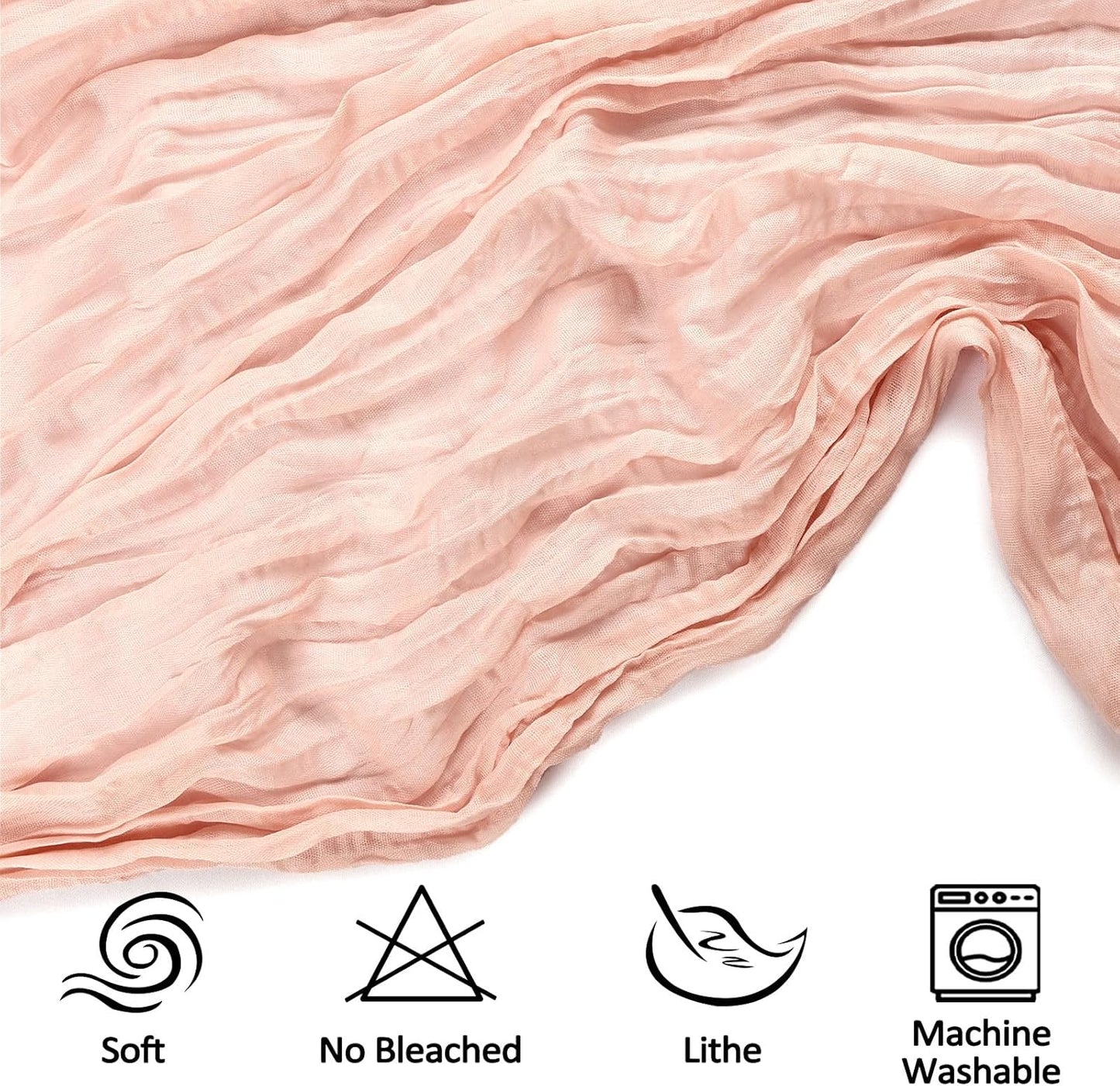 12 Pack 10FT Blush Pink Cheesecloth Table Runner 35x120 Inch Gauze Rustic Boho Table Runner Cheese Cloth for Wedding Decor Birthday Party Bridal Baby Shower Table Centerpiece Decoration