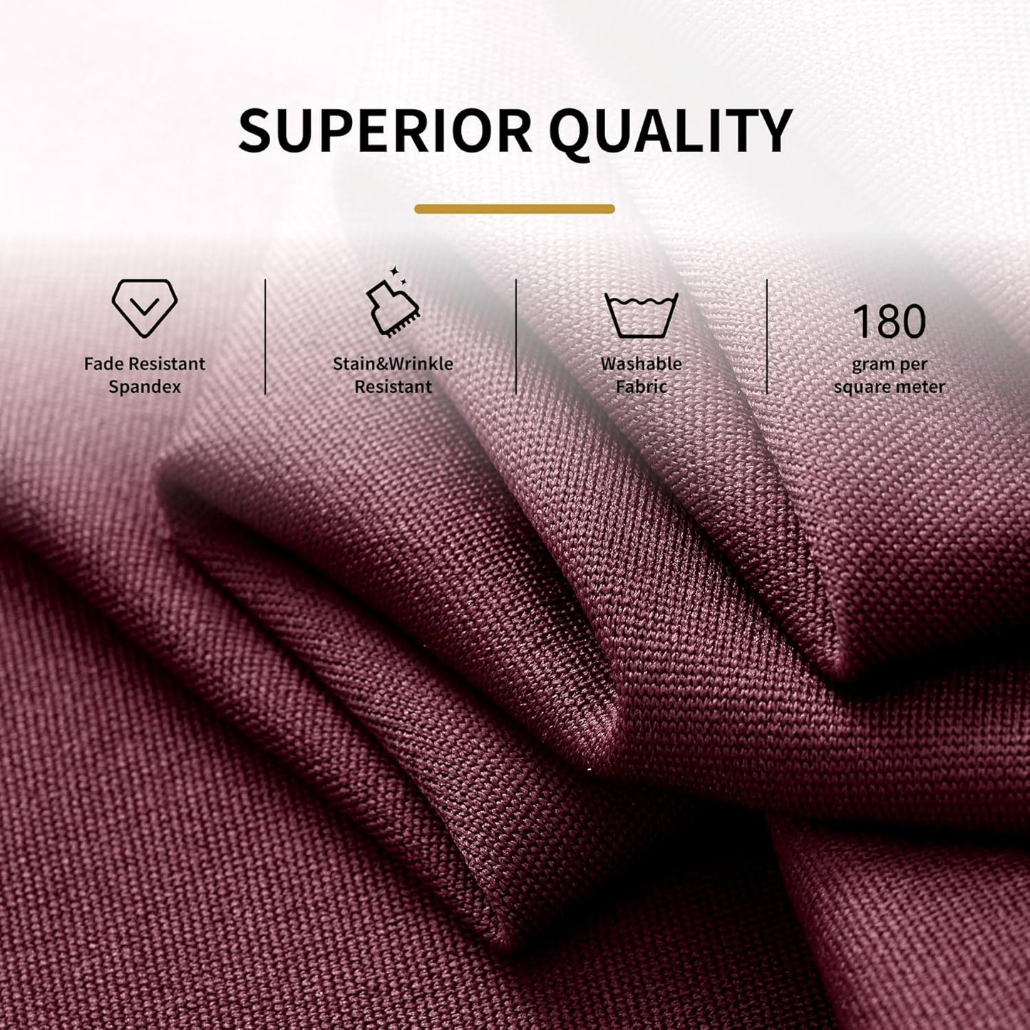 Outpain 8ft Spandex Table Cloth for Standard Folding Tables-4Pack Burgundy Table Cloth Table Protector for Party, Wedding, Cocktail, Banquet, Festival